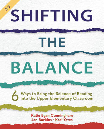 White book cover with torn paper stripes of SHIFTING THE BALANCE 3-5 by Katie Egan Cunningham, Jan Burkins and Kari Yates